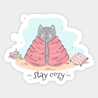 Stay Cozy Cat Sticker